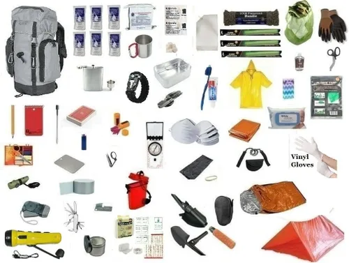 72 Hour Bug Out Mochila Mochila Pack Survival Emergency Disaster Kit Zombie 3 Day Supply Kit (Gris/Negro)