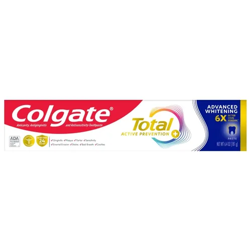 Vista 3 de Colgate Total SF Advanced - Pasta dental blanqueadora, 6.4 onzas (paquete de 5)