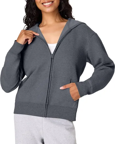 Vista 28 de Hanes EcoSmart - Sudadera de forro polar para mujer, suave y de peso medio, sudadera con capucha con cremallera completa, sudadera o cremallera