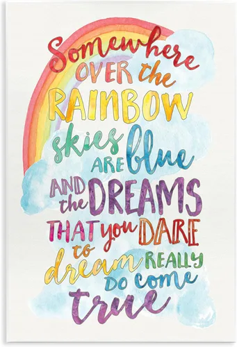Stupell Industries Somewhere Rainbow - Placa de pared (10 x 15 pulgadas), multicolor