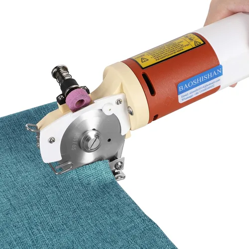 BAOSHSIHAN - Cortador giratorio eléctrico, tijera de tela ajustable de velocidad de 100 mm/4 pulgadas, cuchillo redondo, máquina de corte de cuero