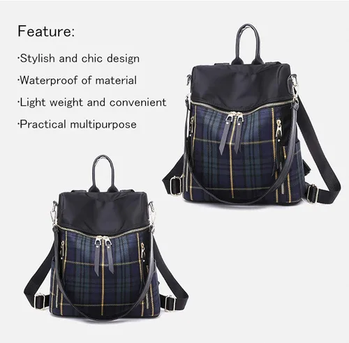 Vista 7 de Mochila para mujer, impermeable, ligera, a la moda, casual, de viaje, para mujer