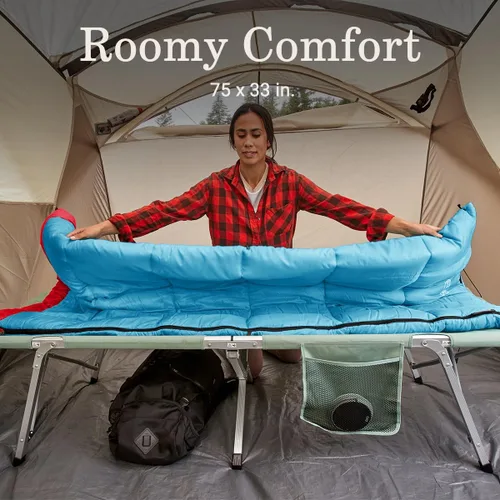 Vista 28 de Coleman Flatlands 30/40/50°F Sleeping Bag, Made from 100% Recycled Material, Big & Tall Options, Cool-Weather Sleeping Bag for Camping, Sleepovers