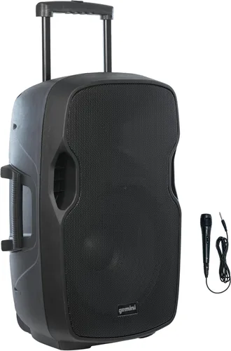 Vista 8 de Gemini 25,4 cm 1000W Altavoz Bluetooth inalámbrico con batería y asa de carrito, entradas de micrófono/guitarra y eco – Sistema de sonido móvil