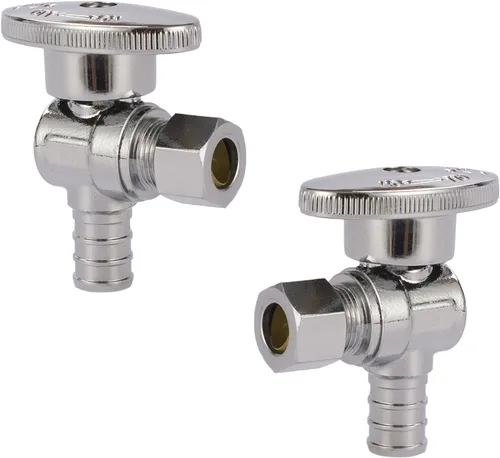 Vista 15 de Válvula de parada recta, 1/2 pulgada Pex X 3/8 pulgadas OD válvula de cierre recto de compresión con 1/4 de encendido/apagado