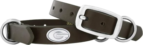 ZEP-PRO Georgia Bulldogs - Collar de cuero marrón para perro, talla XS