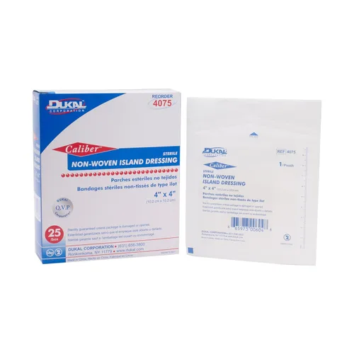 Vista 2 de Dukal 4075 Calibre No Tejido Apósito Isla 4 "x 4", Estéril, (8 Cajas de 25 Vestidos)