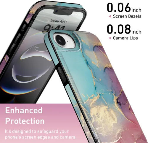 Vista 447 de LETO para iPhone 15 Pro Funda tipo cartera - Tapa tipo folio con patada - Diseños de moda - Tarjetero - Funda protectora para mujeres y niñas - 6.1