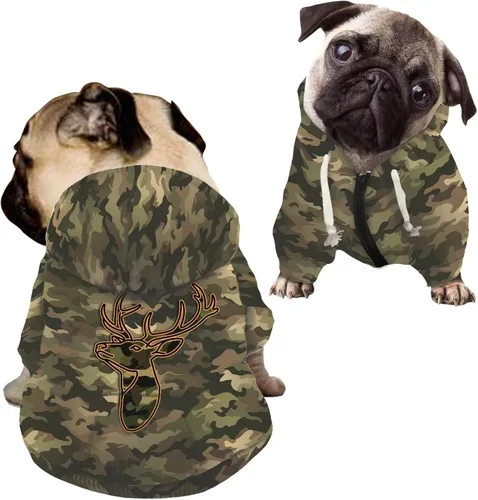 Vista 27 de Howilath Sudaderas con la bandera estadounidense para perros medianos, abrigo de invierno con diseño de pata de cachorro, ropa cálida con capucha