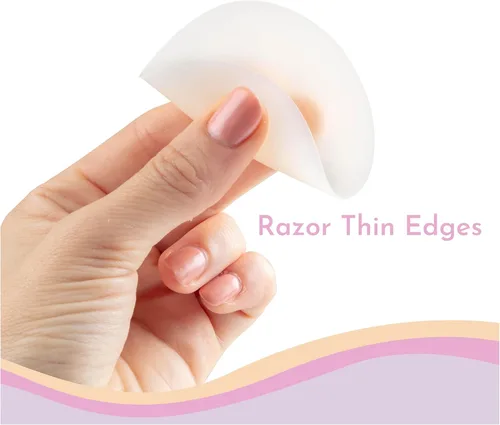 Vista 2 de Cubiertas para pezones 2.4 in para pezones para mujer Silicona adhesiva reutilizable, lavable, impermeable, bordes finos