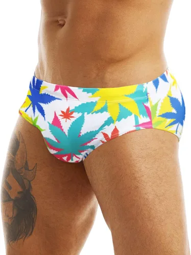 Vista 2 de MIZOK Traje de baño de secado rápido con estampado de moda para hombre con cordón