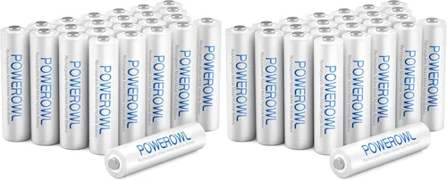 Vista 8 de POWEROWL Pilas recargables AAA, baterías AAA recargables de 1000 mAh, alta capacidad, 1.2 V, NiMH, baja autodescarga, batería AAA recargable