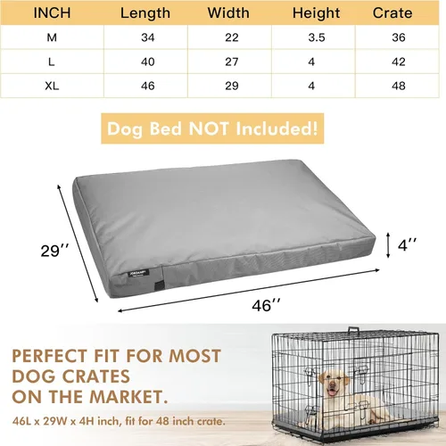 Vista 2 de Funda impermeable para cama para perro, camas grandes para perros con funda lavable para interiores y exteriores con cremallera, repuesto extraíble