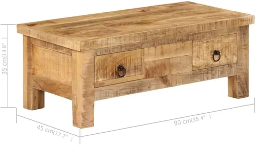 Vista 3 de Coffee Table 35.4x17.7 x13.8 Solid Mango Wood Modern Coffee Table for Living Room End Tables Mesa De Centro para Sala Mesas De Centro para Sala for