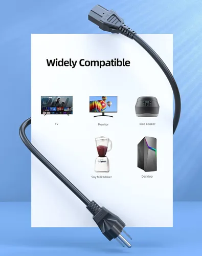 Vista 3 de Superer Cable de alimentación de CA de 3 clavijas compatible con Sony Playstation PS3 de primera generación (grasa), Xbox 360 de 1