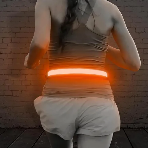 Vista 10 de Illumifun Cinturón LED para Correr - Fajín Iluminado Recargable por USB, Cinturón Elástico de Alta Visibilidad para Correr, Ciclismo, Senderismo