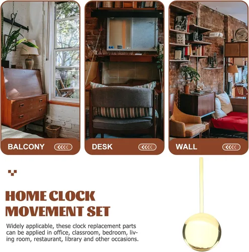 Vista 9 de Veemoon Reemplazo del reloj de péndulo, pieza del péndulo del reloj de pared del cuarzo del metal dorado, accesorios del reloj de bricolaje