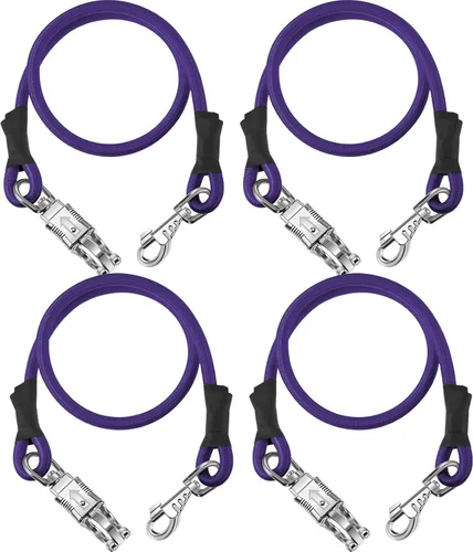 Vista 9 de Paquete de 4 lazos cruzados elásticos para remolques de caballo, cuerdas elásticas a granel con broches para accesorios de remolque de caballos, 36