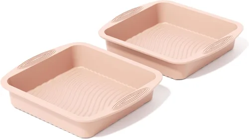 Vista 8 de SOV Molde cuadrado de silicona para tartas – Moldes de silicona de 10 pulgadas, antiadherentes, resistentes al calor, perfectos para pasteles, Azul