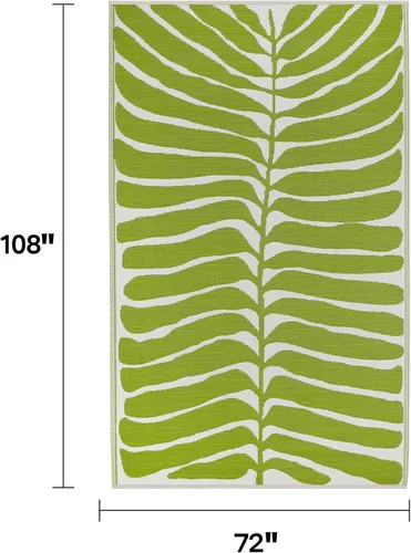 Vista 2 de Fab Habitat - Alfombra para exteriores, impermeable, resistente a la decoloración, sin arrugas, plástico reciclado de primera calidad, diseño