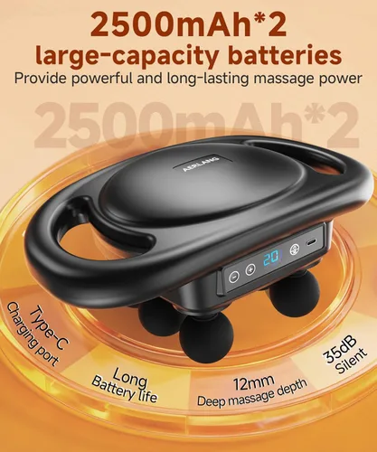 Vista 4 de AERLANG Pistola de Masaje de Tejido Profundo, Masajeador Muscular, Masajeador de Espalda para Alivio del Dolor, Herramienta de Masaje de Percusión