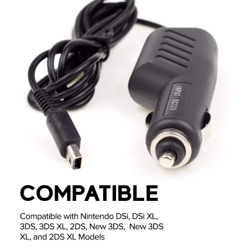 Vista 3 de Wiresmith 12V Car Charger Adapter for Nintendo DSi 3DS 2DS XLNew Models