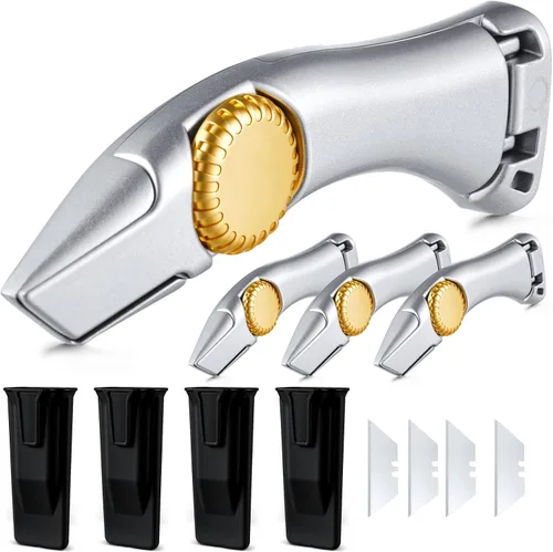 Vista 8 de 1 juego de cuchillos para alfombras, cuchillo de vinilo resistente para paneles de yeso con cuchillas de repuesto fijas de utilidad de hoja fija