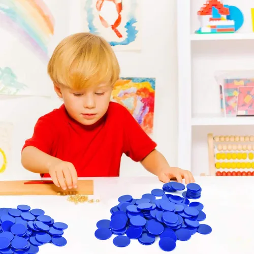 Vista 6 de Coopay Discos de contadores de aprendizaje de plástico de 1-1/5 pulgadas, discos de conteo de fichas de bingo para práctica de matemáticas y fichas