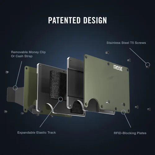 Vista 9 de Ridge – Cartera minimalista delgada para hombres, carteras de bolsillo frontal para hombres, billetera RFID para hombres, con tarjetero
