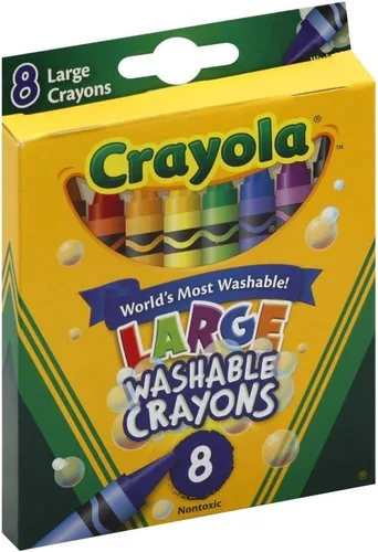 Vista 3 de Crayolas lavables de Crayola, grandes, 8 colores por caja, paquete de de 2