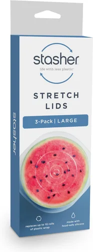 Vista 6 de Stasher Premium Reusable Silicone Stretch Lids, Clear, Lids, Airtight Seal, Food Container Covers, BPA Free, Leak-free, Dishwasher Safe, Microwave