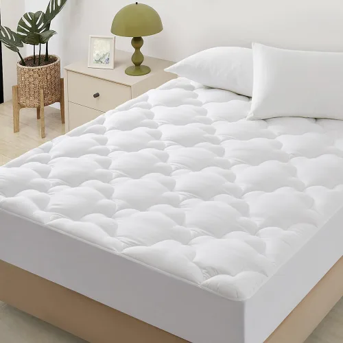 Vista 8 de Protector de colchón de 600 GSM con superficie acolchada (Pillow Top), funda de colchón, protector de colchón con superficie de algodón, funda