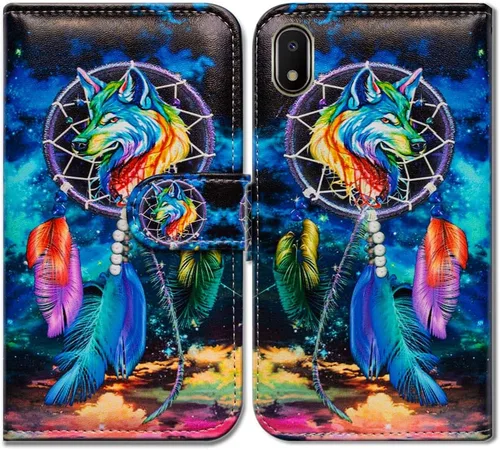 Vista 28 de Bcov Funda para Galaxy A10e, funda de cuero con tapa y ranura para tarjeta de crédito, soporte para tarjeta de identificación con función atril