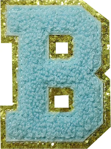 Vista 32 de 4 parches de letras de felpilla negra, parches de letras termo-adhesivas de 2.2", parches de letras de felpilla para ropa (S)