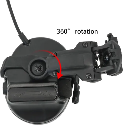 Vista 3 de HEARFALCOM Auriculares tácticos COMAT III Casco táctico Adaptador de riel ARC versión no militar Enfriamiento de ruido Auriculares de disparo con V2
