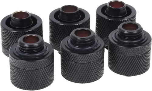 Alphacool HF G1/4 3/8 pulgadas ID x 5/8 pulgadas de diámetro exterior - Negro profundo - Paquete de seis (17389)