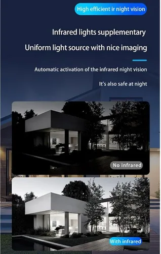 Vista 6 de Zyyini Cámara de timbre, cámara de timbre de 1080P con cable menos compatible con conexión de red wi fi de 2.4G, conversión de voz, conversación