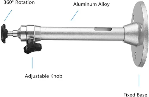 Vista 3 de Colgador universal de pared para proyector, soporte de montaje de proyección de video LCD/DLP, giratorio e inclinado para mini proyector, gris