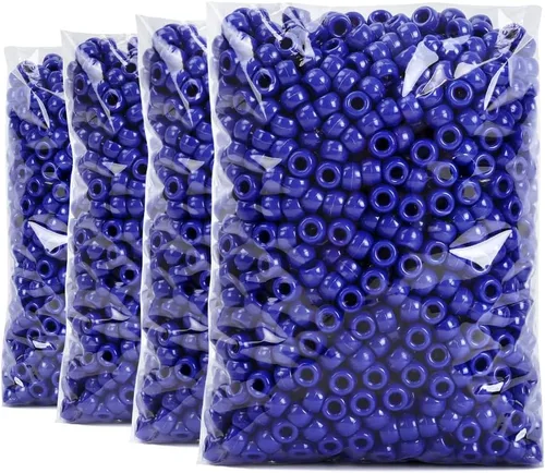 Vista 16 de Praisebank 4000 cuentas de poni negras, en forma de barril, plástico, cuentas sueltas, cuentas para manualidades, trenzas de pelo