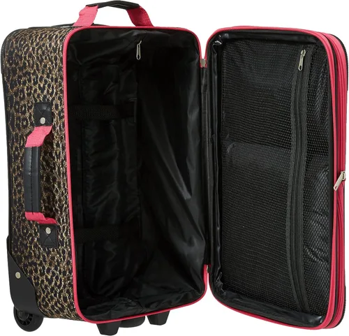 Vista 5 de Rockland juego de equipaje de dos piezas Pink Leopard F102-PINKLEOPARD