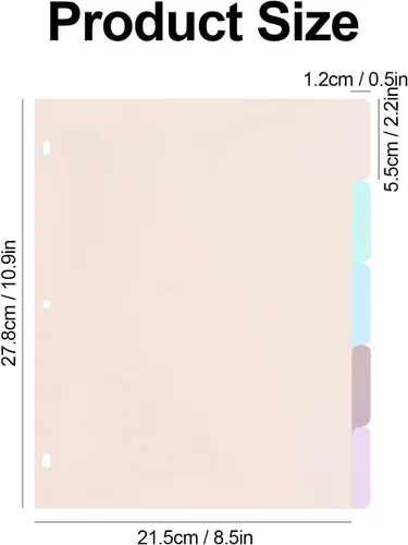 Vista 6 de Koqye - Separadores de carpetas rosados para carpetas de 3 anillas, separadores de páginas insertables para carpetas, planificadores, cuadernos