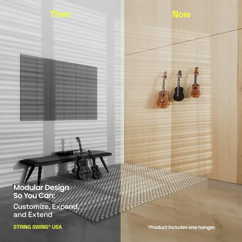 Vista 2 de String Swing Soporte de pared para ukelele para mandolina, ukelele, concierto, piña, soprano, tenor y barítono, kit alternativo para el hogar