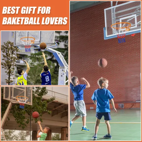 Vista 7 de Geta de aro de baloncesto de 18 pulgadas, red de aro de repuesto para borde de baloncesto para interior y exterior