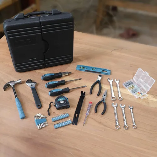Vista 3 de WESCO Kit de herramientas de 144 piezas, juego de herramientas de mano para el hogar, kit de herramientas para el hogar con estuche