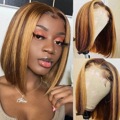 Vista 23 de Pelucas de cabello humano rizado marrón chocolate con encaje frontal, prearrancadas de 13 x 4 pulgadas, pelucas de encaje frontal HD de onda