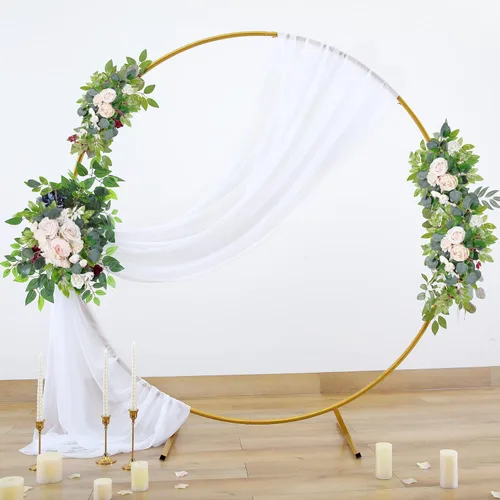 Vista 8 de Tela drapeada para arco de boda, cortinas de arco blanco, cortina de telón de fondo transparente para ceremonia, decoración de arcos de boda, 19
