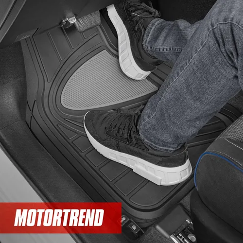 Vista 3 de Motor Trend Alfombrillas de goma de dos tonos para automóvil, SUV, camión y camioneta, protección impermeable para todo tipo de clima, forro
