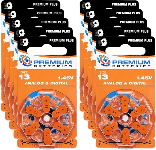 Vista 41 de Premium Batteries Tamaño 10 Batería de audífono de 1.45V Lengüeta amarilla (6 Baterías)