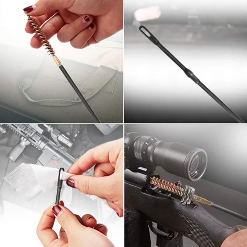 Vista 5 de Compact Rifle Gun Cleaning Kit, Brushes Cleaner Set for .22Cal .223Cal 5.56mm .22LR, Include 50 6-inch Gun Cleaning Swabs
