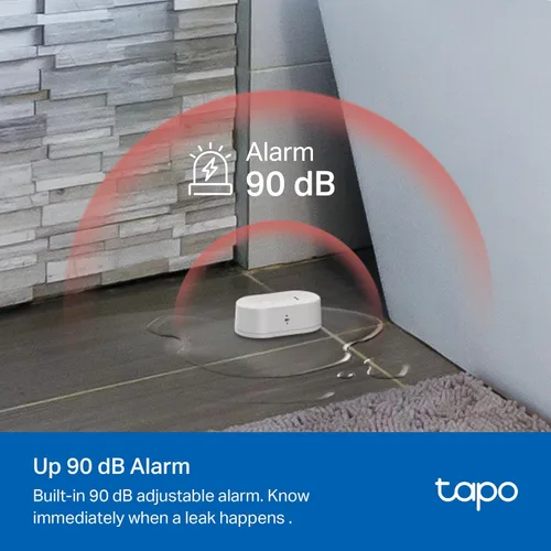 Vista 4 de TP-Link Tapo - Detector inteligente de fugas de agua, requiere Tapo Hub, sensor de fugas de agua Wi-Fi con detección rápida de goteo, alarma
